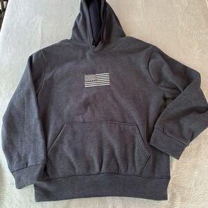 American Legends US Flag Sweatshirt Hoodie M Men Gray Stand Proud